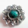 Vintage Sterling Silver Turquoise Brooch - 10 g Image 2