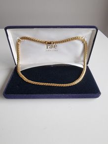 Pave Gold Costume Necklace, 18 inches