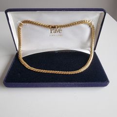 Pave Gold Costume Necklace, 18 inches