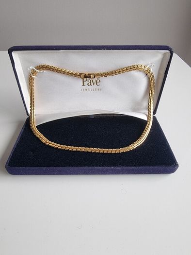 Pave Gold Costume Necklace, 18 inches