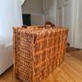 Vintage Wicker Picnic Basket Suitcase  Large Rattan Hamper  Storage Basket Image 6