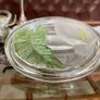Vintage Calla Lily Oval Glass Lidded Dish Keepsake Box France Image 4