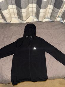 Montirex Black Woven hoodie with white logo