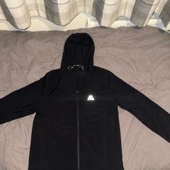 Montirex Black Woven hoodie with white logo