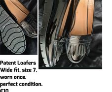 Black patent loafers