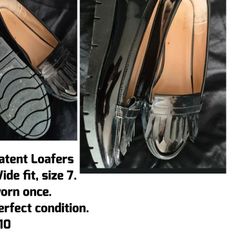 Black patent loafers