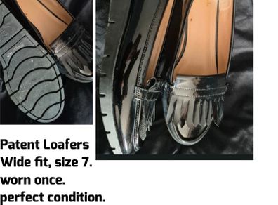 Black patent loafers