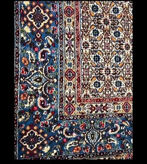 Beautiful Persian Moud Square Rug and Matching Runner Rug Carpet