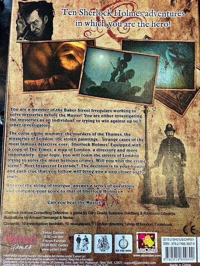 Sherlock Holmes Consulting Detective Board Game, Ystari Games - New