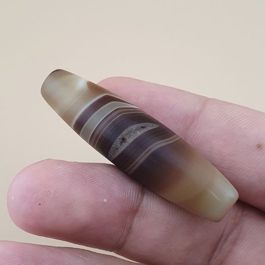 Vintage Middle Eastern Yemeni Suliemani Natural Eye Agate Bead Amulet