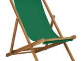 Folding Beach Chair Solid Teak Wood Green