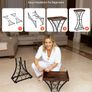 15 Bottle Wine Rack,Iron Freestanding Floor Wine Holder, Mini Bar Stand Liquor Cabinet with Wood Tabletop, For Home Bar,Kitchen,Living Room,Dining Room Image 7
