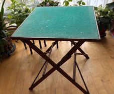 Antique vintage wooden folding card table