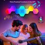 Hexagon LED Lights,8 Pack RGB Gaming Hex Wall Light Panels Sync to Music,Smart Lights with APP & Remote & Wired Control for Room Bar Bedroom Home Gaming Room Decor Present Image 4