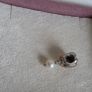 Pandora  charm with pearl drop and purple gemstone in great condition Image 5