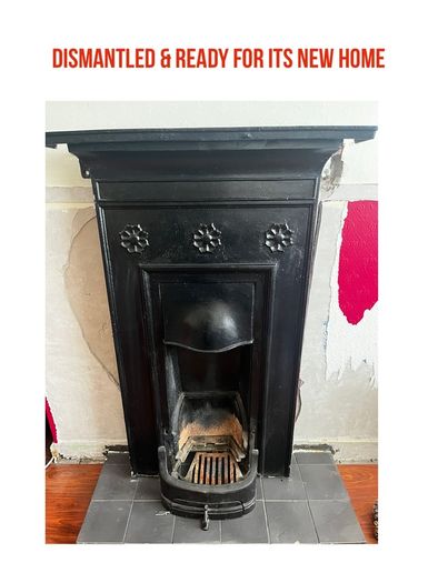 Antique Victorian / Edwardian Cast Iron Fireplace Insert
