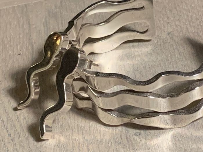 Silver bracelet and earrings