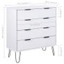 Drawer Cabinet White 76.5x39.5x90.3 cm Solid Pine Wood Image 7