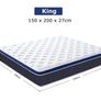 King Size Mattress, Gel Memory Foam King Mattresses 5FT, Hybrid Pocket Spring Kingsize Matress, Orthopedic King Bed Mattresses with Breathable Soft Fabric, 150x200x27cm Image 7