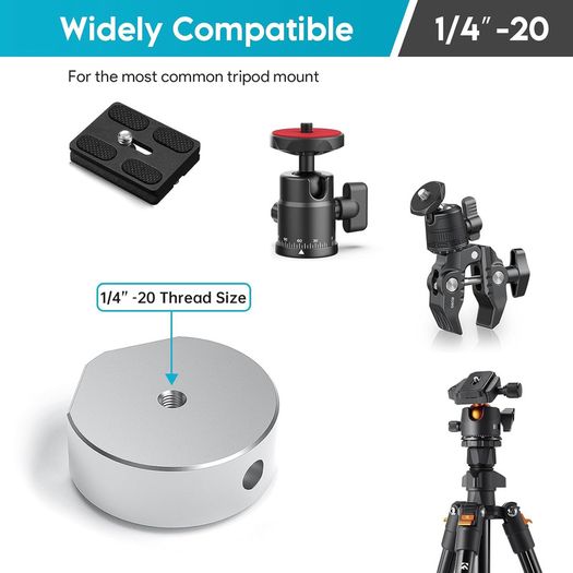 Starlink Mini Aluminum  Alloy Tripod Mount Adapter. Compatible with Standard 1/4'' Tripods