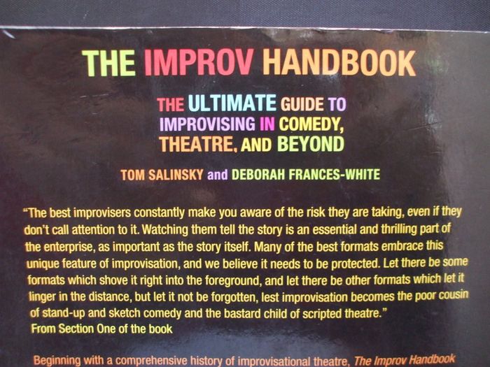 SALE!  THE IMPROV HANDBOOK The Ultimate Guide to Improvising in Comedy, Theatre, and Beyond by Tom Salinsky and Deborah Frances-White