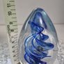 Vintage Blue Swirl Art Glass Ornament / Paperweight Image 4