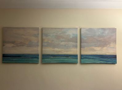 Three mounted canvas prints