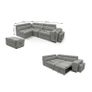 Grey Corner Sofa Bed + Storage + Footstool Image 4