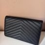 Saint Laurent Classic Cassandre Chain Wallet Gainde Poudre Leather Image 2