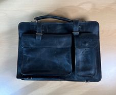 Leather Messenger Laptop Bag Shoulder Briefcase for Office & Travel