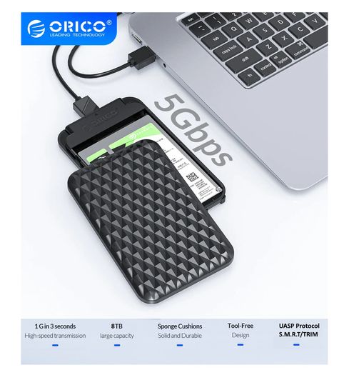 ORICO USB 3.0 (UASP) 5Gbps to SATA 2.5" HDD/SSD Enclosure with Auto Sleep Mode (Brand New/Warranty)