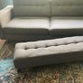 Grey DFS sofa and matching footstool Image 4
