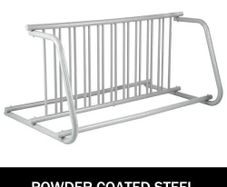 10 Holders Floor Bike Rack, 1.5m Length All-Steel Grid Bike Rack, 10-Bike Capacity Dual-Side Storage Stand for Garages Streets Yards Bike Events
