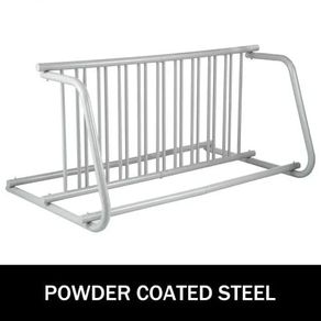 10 Holders Floor Bike Rack, 1.5m Length All-Steel Grid Bike Rack, 10-Bike Capacity Dual-Side Storage Stand for Garages Streets Yards Bike Events