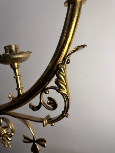 Early 20th Century Large Brass Five-Arm Candelabra