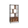 Bookcase with 4 Open Shelves, Spacious Living Room Cabinet, Kitchen, Office, Sturdy Steel Frame, Industrial Design, Vintage Brown/Black Image 4