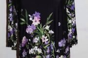 Klaus Modelle black floral top size UK16 EU44 postage included