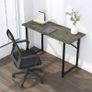 120 cm Folding Desk, Writing Gaming Computer Camping Table, No Assembly Required Home Office Desk, Black Oak Image 2