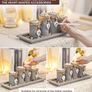 Set of 4 with Wodden Tray, Tealight Holders Candlestick Holder, Table Centerpiece Home Decor Living Room Bedroom Decoration Mum Gift Birthday Wedding Christmas Party Ornaments Image 2