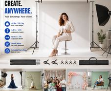 Heavy Duty Photography Backdrop Stand Adjustable Background Support System