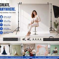 Heavy Duty Photography Backdrop Stand Adjustable Background Support System