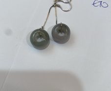 Jade earring with sterling silver