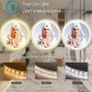 Gold Round Bathroom LED Mirror with Gold Frame 600mm Round Lighted Mirrors for Bathroom Wall LED Circle Vanity Mirror with Lights Golden Frame 3 Color Dimmable Anti-Fog Image 4