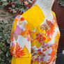 Vintage 60s 70s Yellow floral mini dress small medium Image 5