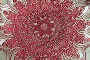 Vintage Large Turkish Art Decorative Center pice Plate. Red and silver / gold on the back .