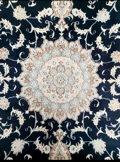 Stunning Persian Nain Wool and Silk Hand Knotted Rug Carpet