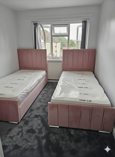 Single Divan Bed And Mattress With Headboard