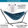 Double Cotton Hammock with Space-Saving Steel Stand Including Carrying Bag, Watermelon Image 2