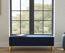 Handmade Velvet Bench with Gold Metal Legs ,Upholstery