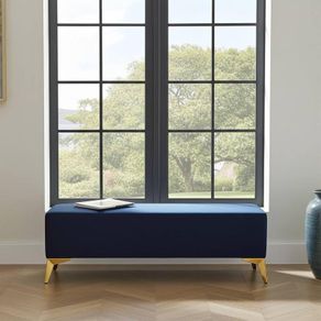 Handmade Velvet Bench with Gold Metal Legs ,Upholstery